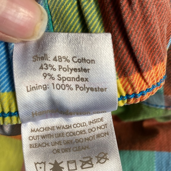Hanna Andersson Cotton Blend Colorful Checkered Shorts Size 5 - Picture 5 of 5